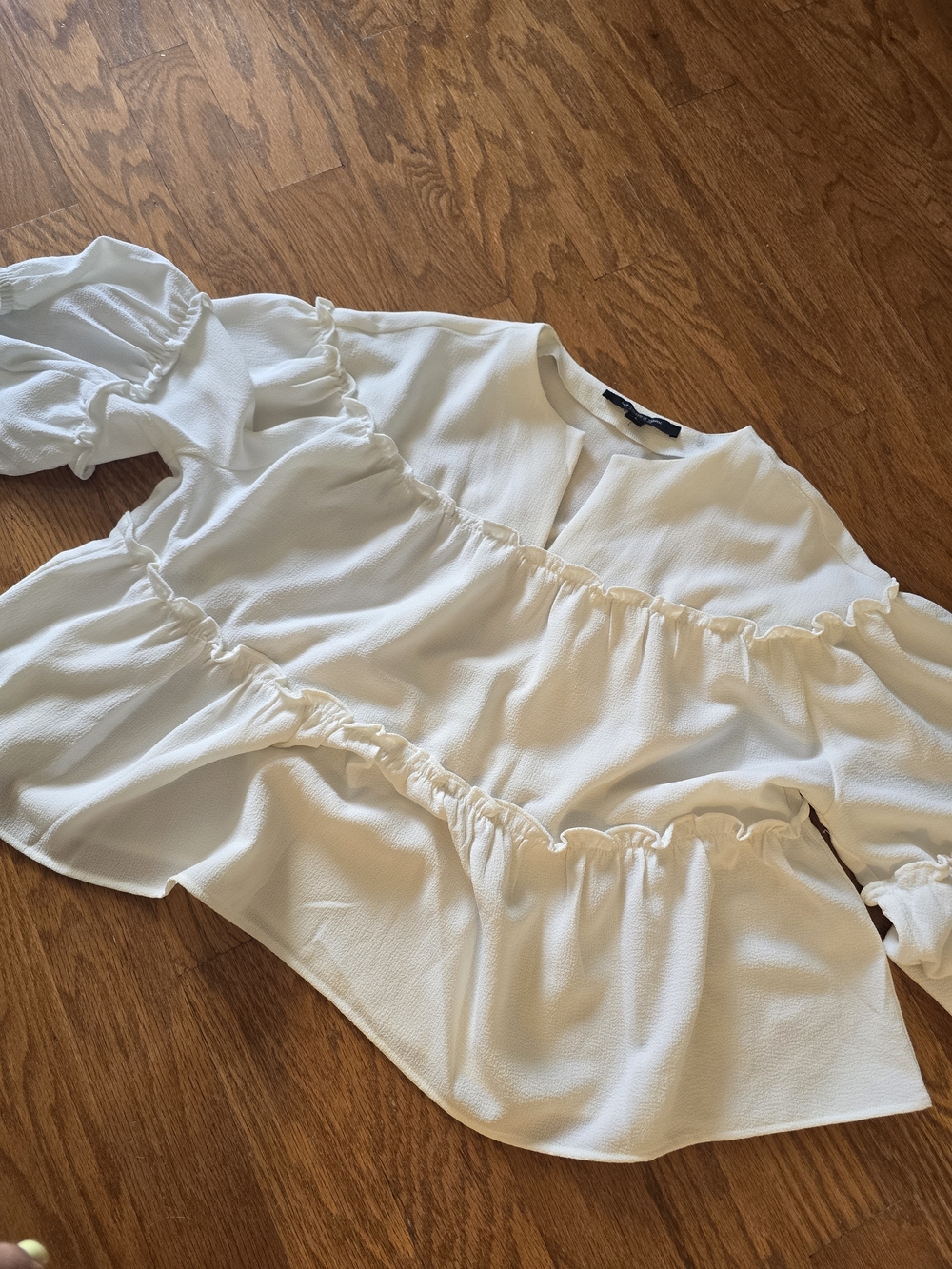 Women's Ruffled Peplum Blouse - White